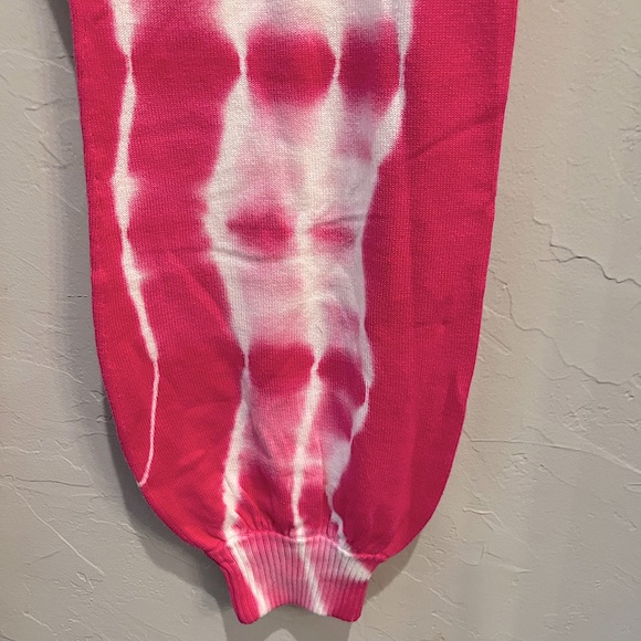 💖GENERATION LOVE ANNA TIE DYE KNIT JOGGERS IN PINK WHITE S - Picture 5 of 5